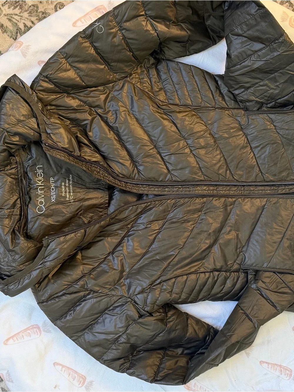 Calvin Klein Women's Black Quilted Packable Puffer Coat